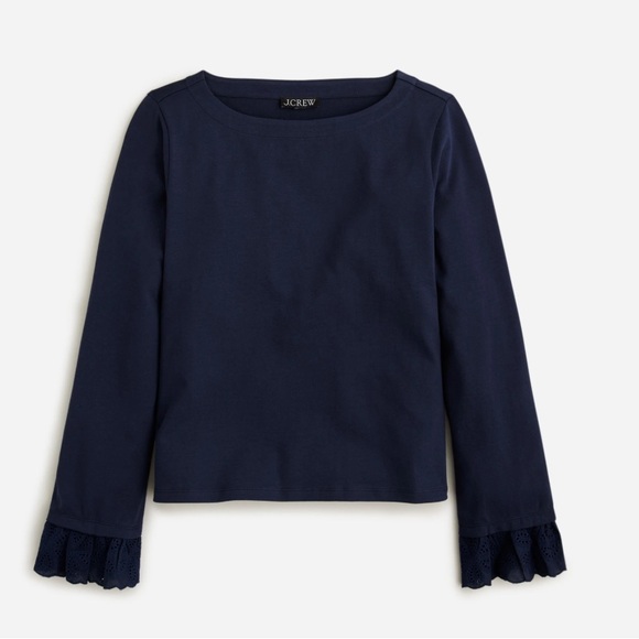 NWT J Crew Mariner Jersey Bell Sleeve Top size L - Picture 1 of 4